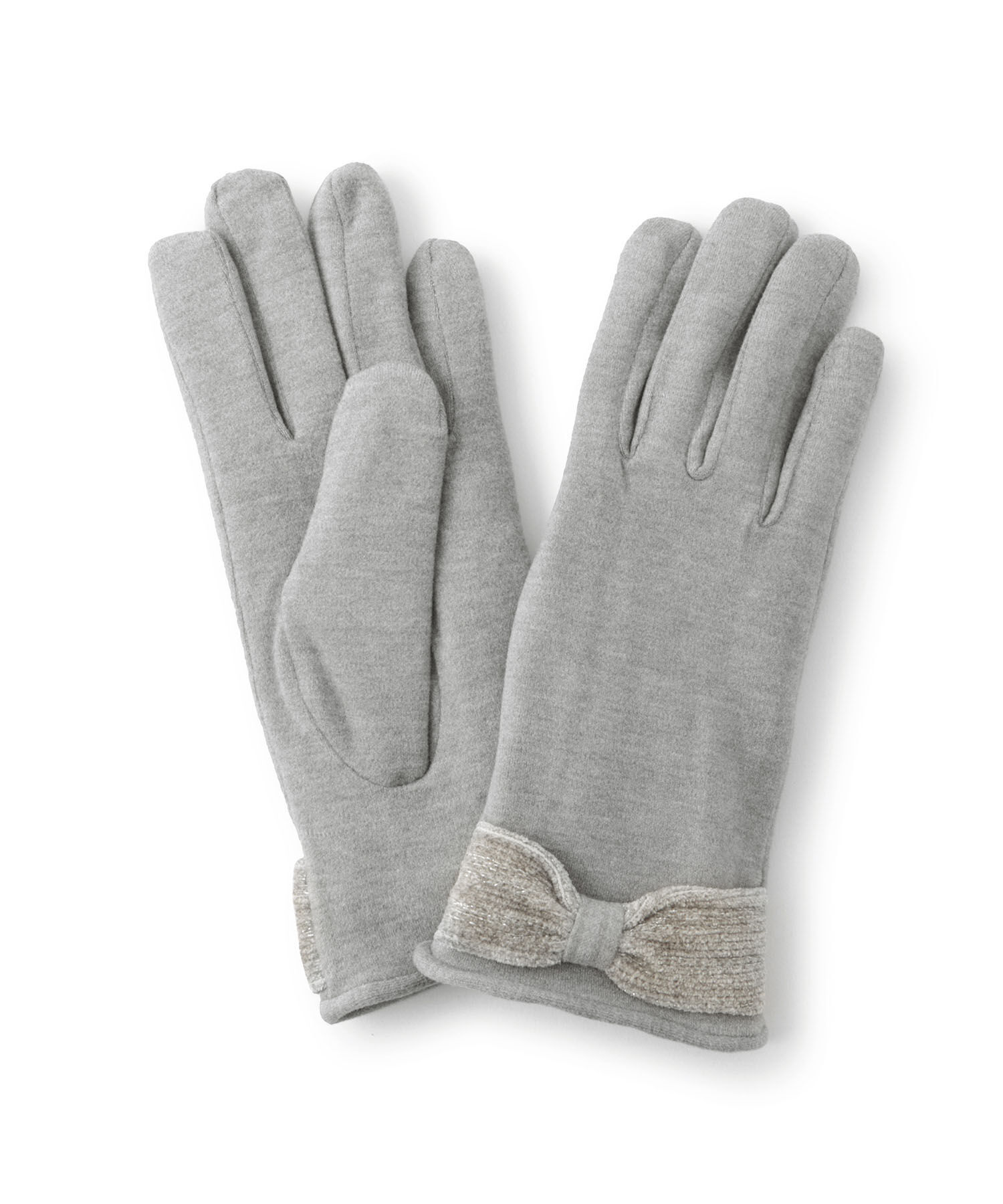 ROPE PICNIC PASSAGE「ラメコールリボン裏ボアグローブ」|手袋|