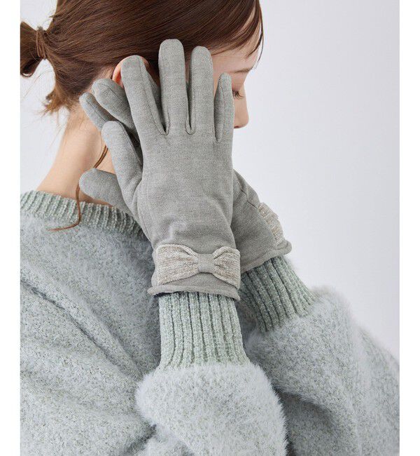 ROPE PICNIC PASSAGE「ラメコールリボン裏ボアグローブ」|手袋|