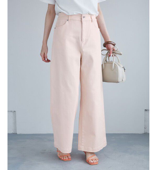 Rope&rsquo;Picnic「【ウエスト革命デニム】Pinkウエストシェイプワイドデニム」|デニム|ピンク(63)