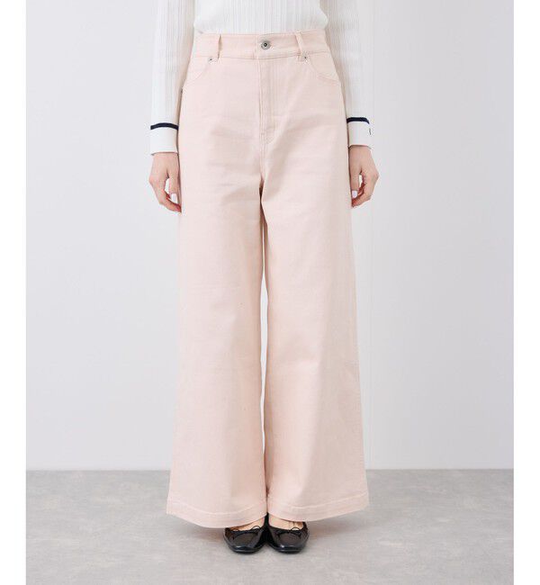 Rope&rsquo;Picnic「【ウエスト革命デニム】Pinkウエストシェイプワイドデニム」|デニム|
