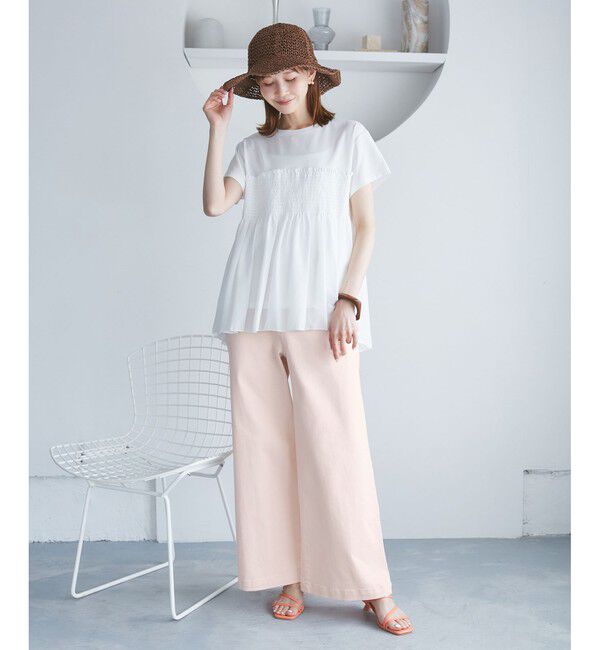 Rope&rsquo;Picnic「【ウエスト革命デニム】Pinkウエストシェイプワイドデニム」|デニム|