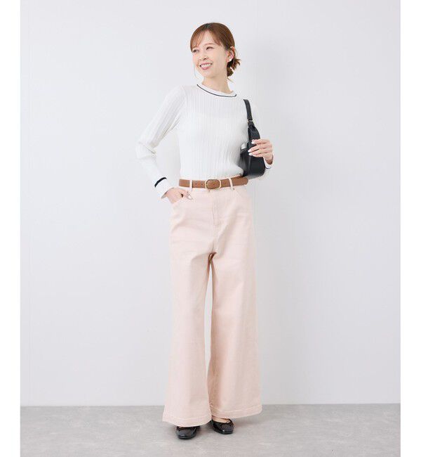 Rope&rsquo;Picnic「【ウエスト革命デニム】Pinkウエストシェイプワイドデニム」|デニム|