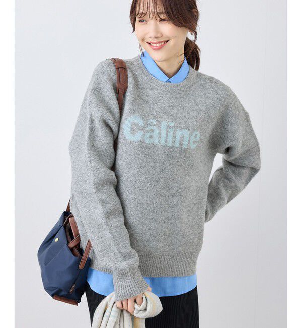 Rope&rsquo;Picnic「ロゴジャガードニットプルオーバー」|ニット・セーター|グレー