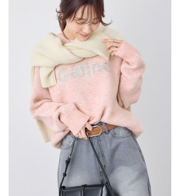 Rope&rsquo;Picnic「ロゴジャガードニットプルオーバー」|ニット・セーター|ピンク