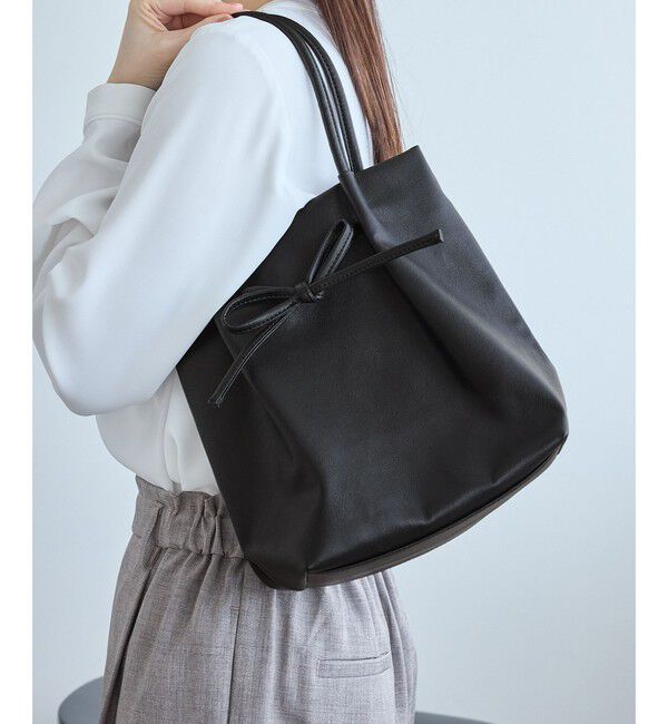 ROPE PICNIC PASSAGE「洗えるバッグ リボンディティールトートバッグ/イージーケア」|トートバッグ|ブラック(01)