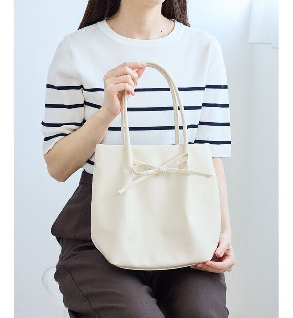 ROPE PICNIC PASSAGE「洗えるバッグ リボンディティールトートバッグ/イージーケア」|トートバッグ|