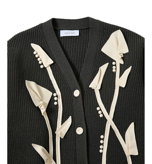 ADAM ET ROPE'「【サステナブル】3Dモチーフカーディガン」|カーディガン|