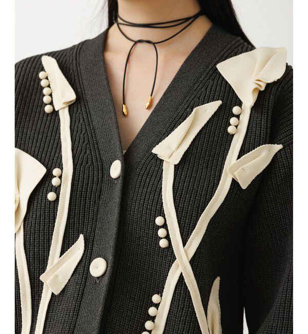 ADAM ET ROPE'「【サステナブル】3Dモチーフカーディガン」|カーディガン|