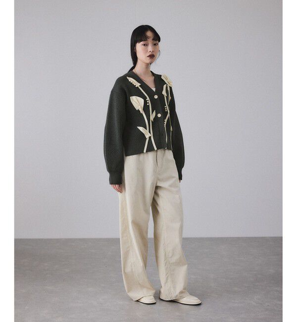 ADAM ET ROPE'「【サステナブル】3Dモチーフカーディガン」|カーディガン|