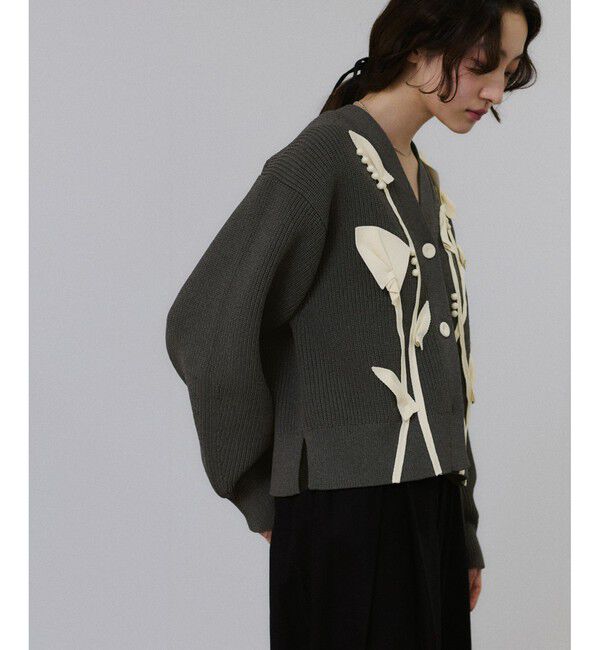 ADAM ET ROPE'「【サステナブル】3Dモチーフカーディガン」|カーディガン|