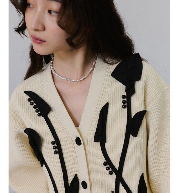 ADAM ET ROPE'「【サステナブル】3Dモチーフカーディガン」|カーディガン|