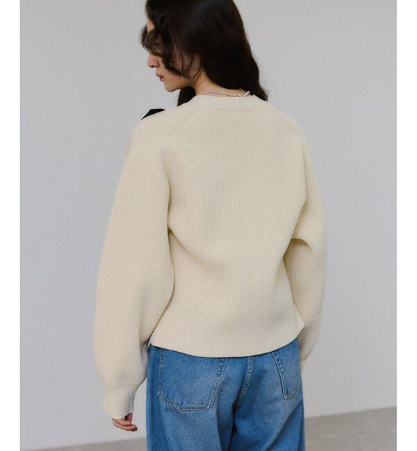 ADAM ET ROPE'「【サステナブル】3Dモチーフカーディガン」|カーディガン|