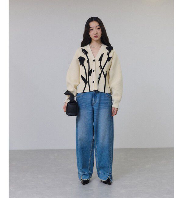 ADAM ET ROPE'「【サステナブル】3Dモチーフカーディガン」|カーディガン|