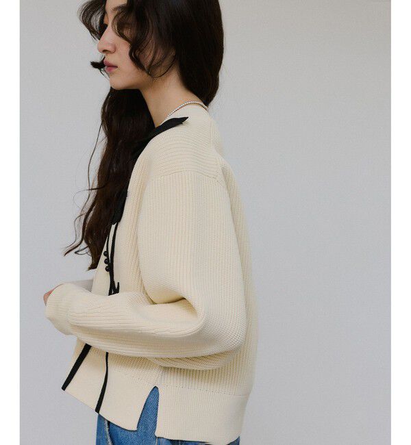 ADAM ET ROPE'「【サステナブル】3Dモチーフカーディガン」|カーディガン|