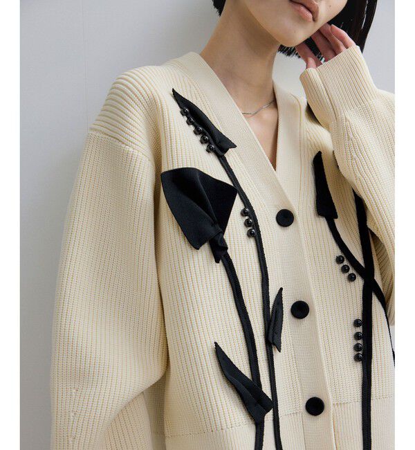 ADAM ET ROPE'「【サステナブル】3Dモチーフカーディガン」|カーディガン|