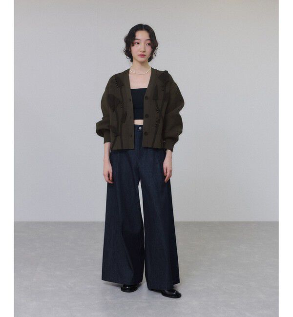 ADAM ET ROPE'「【サステナブル】3Dモチーフカーディガン」|カーディガン|