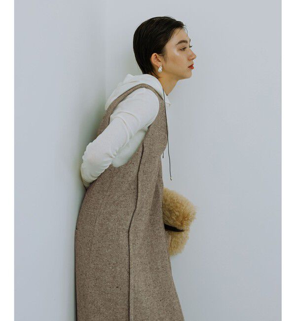 ADAM ET ROPE'「【WEB限定】ストレートセミツイードワンピース」|ワンピース|