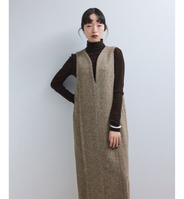 ADAM ET ROPE'「【WEB限定】ストレートセミツイードワンピース」|ワンピース|