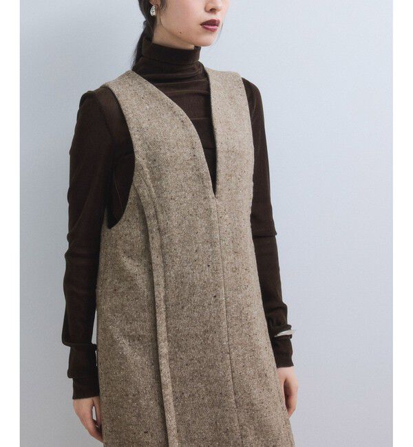 ADAM ET ROPE'「【WEB限定】ストレートセミツイードワンピース」|ワンピース|