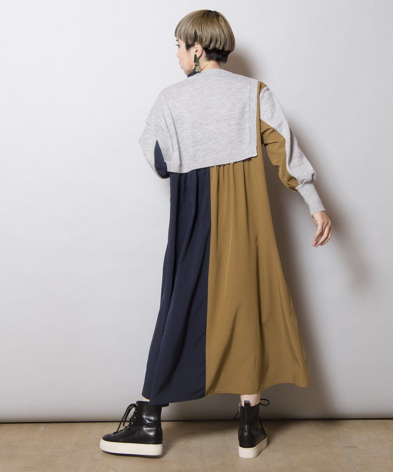  「切替ニットワンピース」|ワンピース|