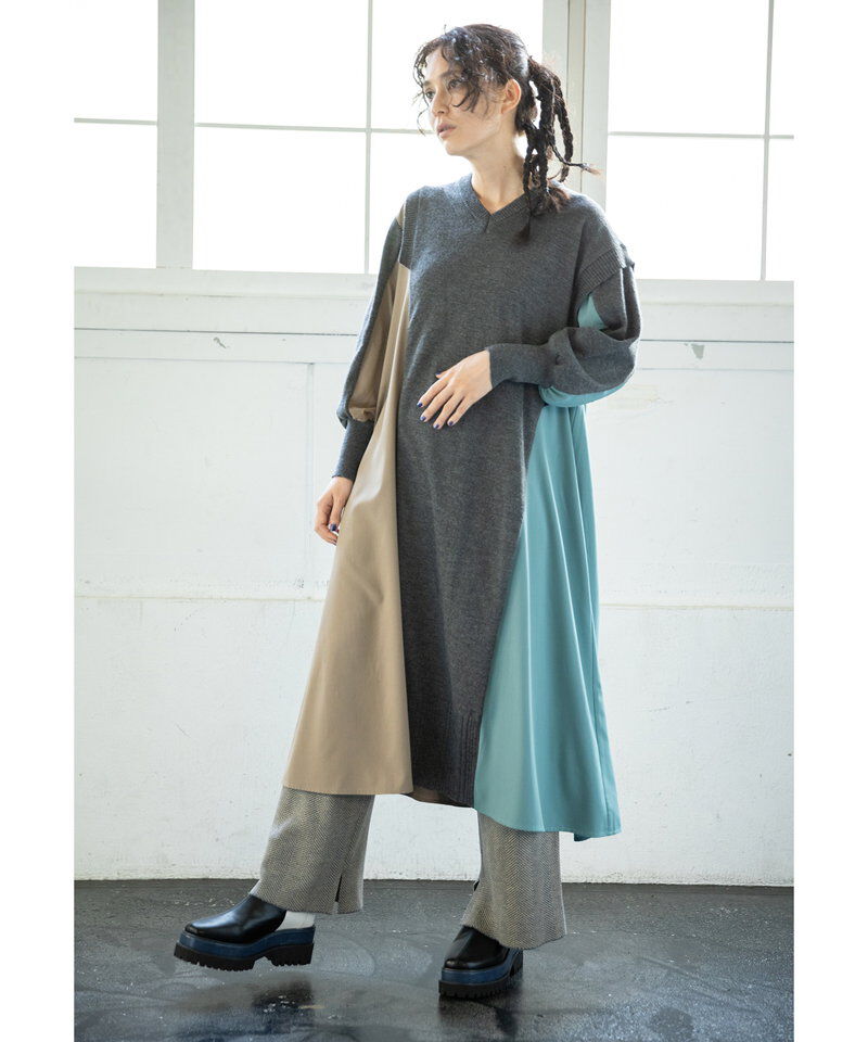  「切替ニットワンピース」|ワンピース|