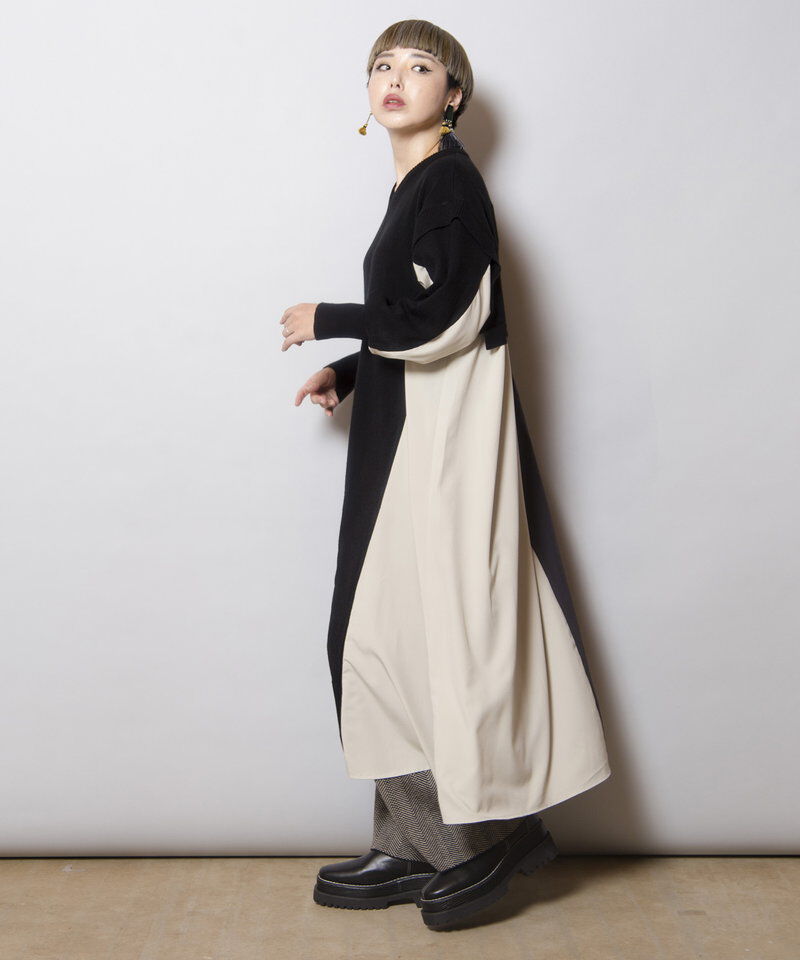  「切替ニットワンピース」|ワンピース|