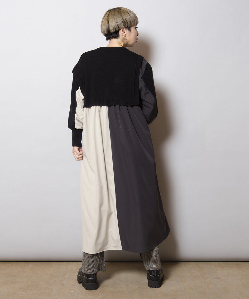  「切替ニットワンピース」|ワンピース|