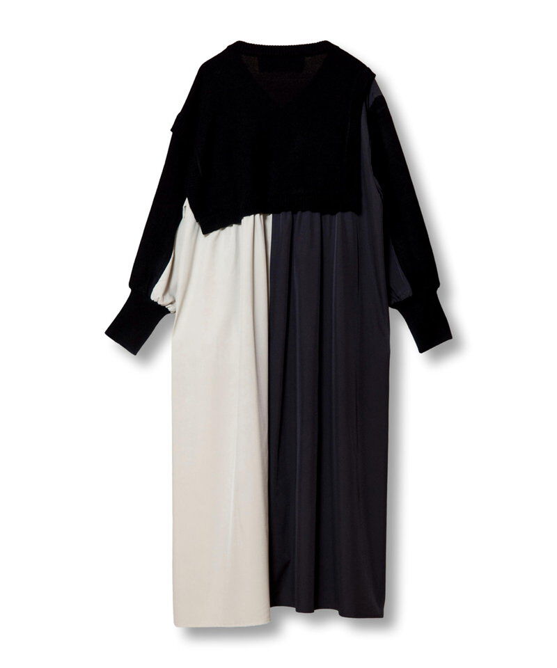  「切替ニットワンピース」|ワンピース|