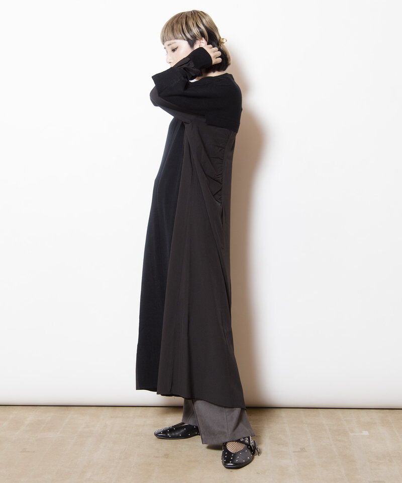  「切替配色ニットワンピース」|ワンピース|