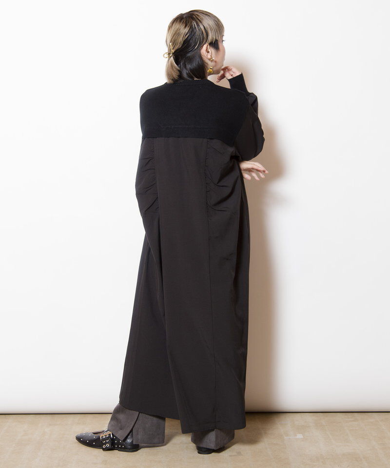  「切替配色ニットワンピース」|ワンピース|