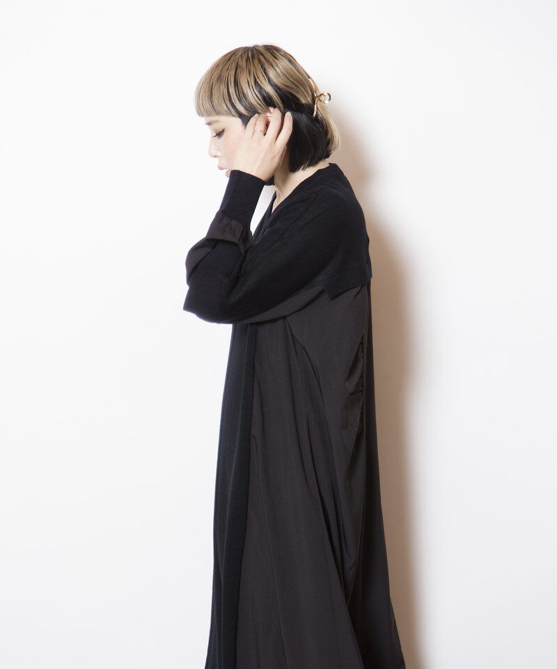  「切替配色ニットワンピース」|ワンピース|