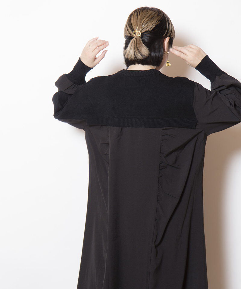  「切替配色ニットワンピース」|ワンピース|