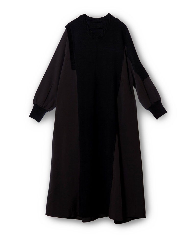  「切替配色ニットワンピース」|ワンピース|