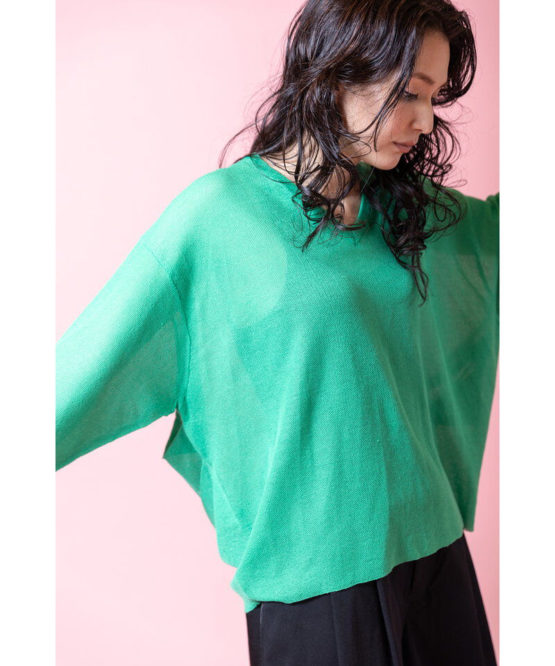  「シアーバックタックニットプルオーバー」|ニット・セーター|