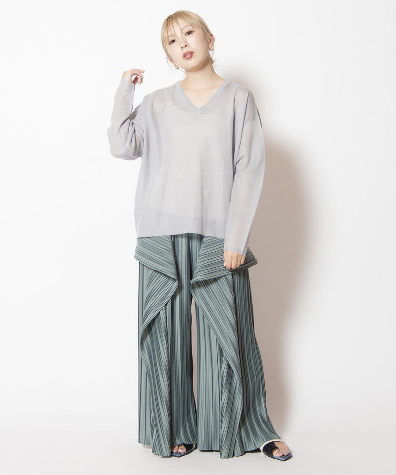  「シアーバックタックニットプルオーバー」|ニット・セーター|