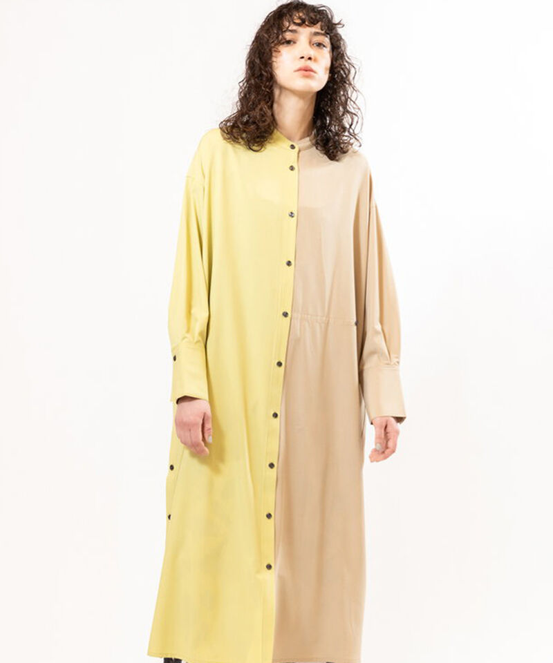  「バイカラーボタンアレンジワンピース」|ワンピース|L.GREEN