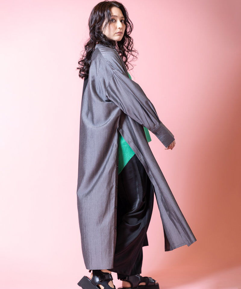  「バイカラーボタンアレンジワンピース」|ワンピース|