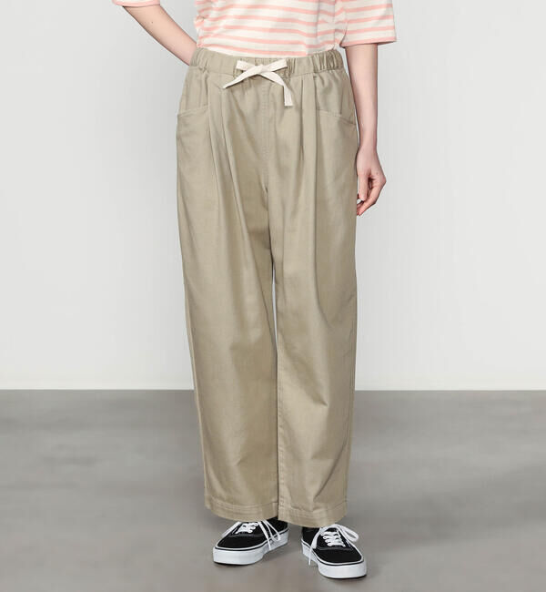 DANTON「DANTON | ルーズチノ 2タックイージーパンツ WOMEN」|チノ|BEIGE
