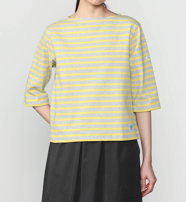 ORCIVAL「ORCIVAL | コットンロード ショートスリーブ ボートネックバスクシャツ WOMEN」|Tシャツ・カットソー|YELLOW系1
