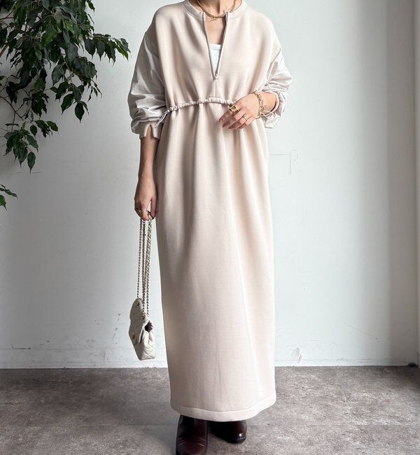  「袖異素材切替ダンボールワンピース」|ワンピース|