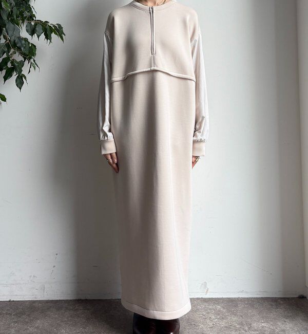  「袖異素材切替ダンボールワンピース」|ワンピース|