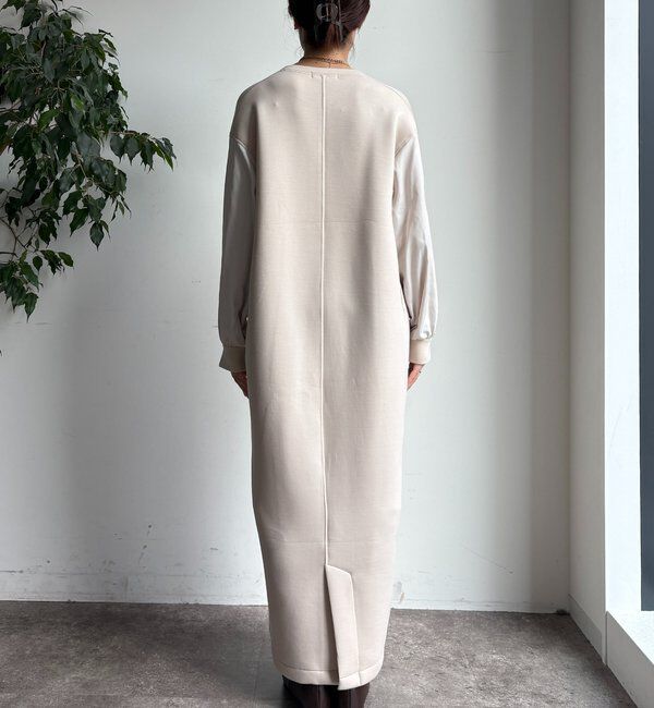  「袖異素材切替ダンボールワンピース」|ワンピース|