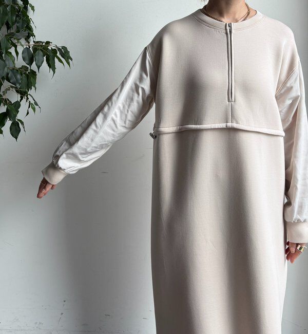  「袖異素材切替ダンボールワンピース」|ワンピース|