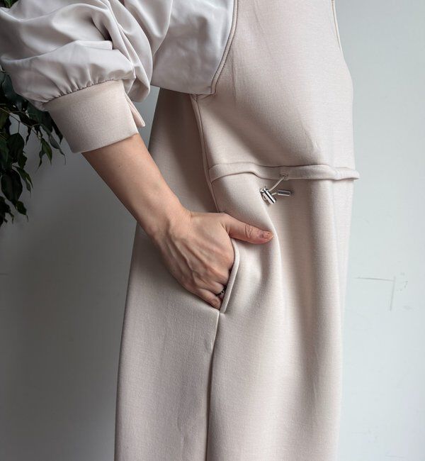  「袖異素材切替ダンボールワンピース」|ワンピース|