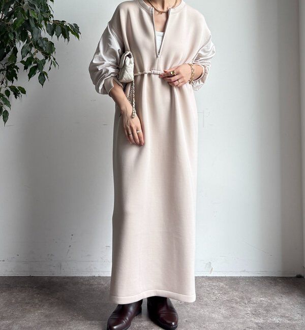  「袖異素材切替ダンボールワンピース」|ワンピース|