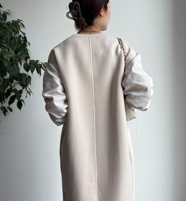  「袖異素材切替ダンボールワンピース」|ワンピース|