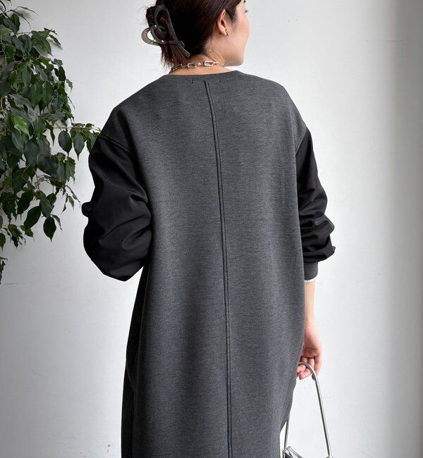  「袖異素材切替ダンボールワンピース」|ワンピース|