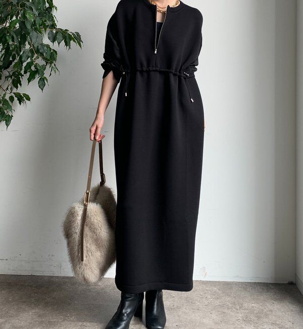  「袖異素材切替ダンボールワンピース」|ワンピース|