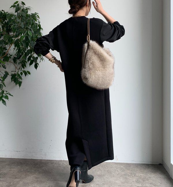  「袖異素材切替ダンボールワンピース」|ワンピース|