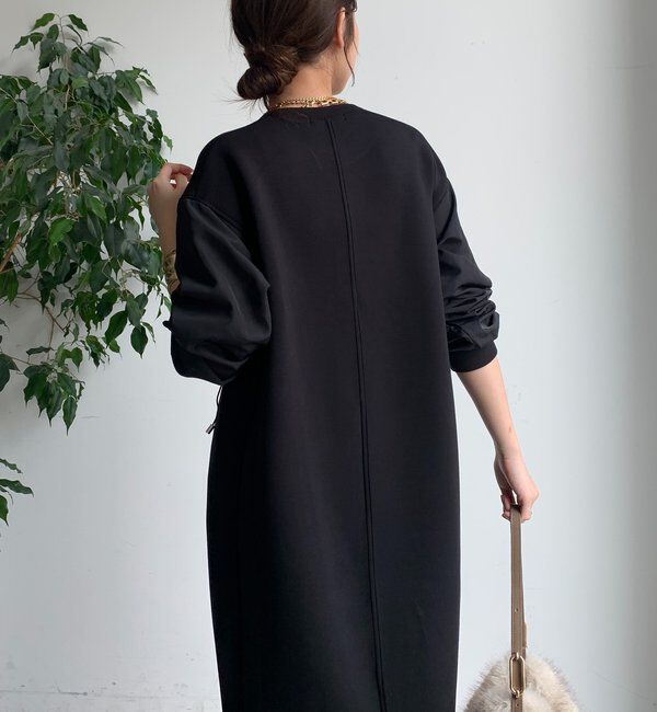  「袖異素材切替ダンボールワンピース」|ワンピース|